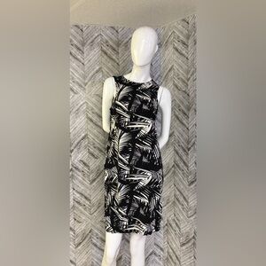 Rietman‘s tropical sleeveless dress black and white size medium back zipper